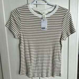 NWT H&M ribbed striped tee size M